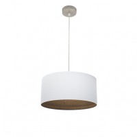 Distribuidor - Lâmpadas Diversas | Colgantes Moderno | COLGANTE TATIANA 1XE27 NIQUEL/BLANCO-MAD.OSCURA REGX40X40 CM Ref: 189194084